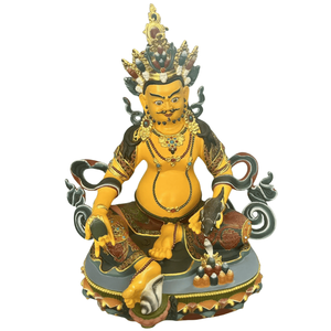 Tượng đồng jambhala vàng và thủ công mỹ nghệ đồng Phật Giáo Ấn Độ, nepalese và Tây Tạng - Product Image 1