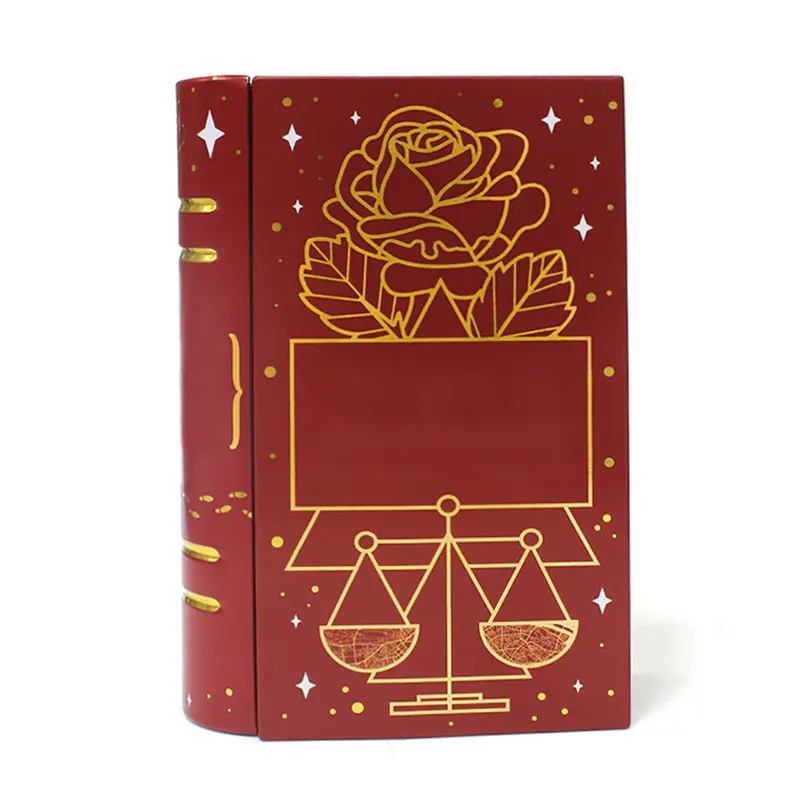 고품질 절묘한 디자인 책 모양 비스킷 초콜릿 포장 주석 상자 도매 선물 패키지 주석 상자
