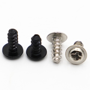 M1.4 M1.7 M2 M2.3 M2.6 M3 M4 Phillips vida PWB yuvarlak kafa yıkayıcı ile düz kuyruk kendini kendinden dokunarak vida siyah/nikel kaplama - Product Image 3