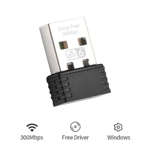 300Mbps USB WIFI加密狗Wifi6无线网卡，适用于台式机USB迷你无线WiFi接收器发射器适配器 - Product Image 5