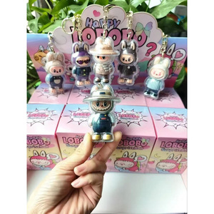 Labubu bebekler ilk nesil Labubu anahtarlık Mart yüksek kaliteli Macaron kör kutu peluş oyuncak canavar Labubus La Bubu orijinal - Product Image 5