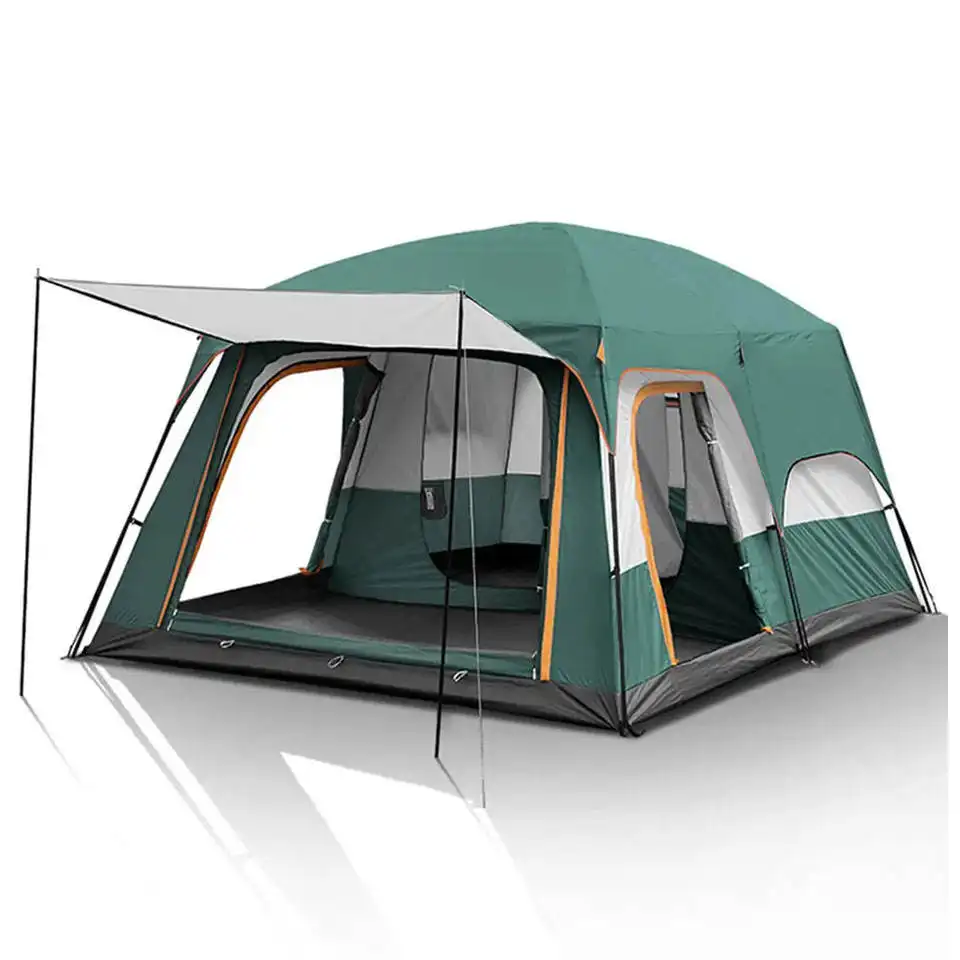 Lều lớn 4 ~ 6 người gia đình cabin lều 2 phòng không thấm nước hai lớp lớn cắm trại lều ngoài trời 2 phòng 2023 cho các sự kiện