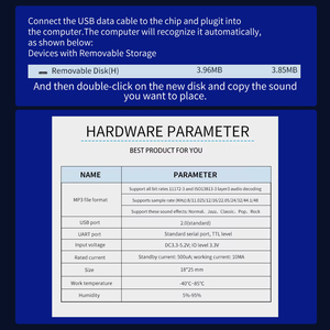 JQ8900N-16p USB Sound 3W Audio Broadcast MP3 Voice Music Player Module <strong>Programmable</strong> 7triggers/<strong>uart</strong>/TTL Control Components - Product Image 2