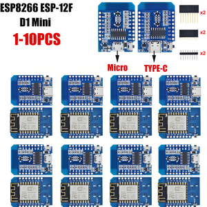 1-10 adet WeMos D1 Mini geliştirme kurulu tip-c/mikro USB ESP8266 ESP-12F CH340G V2 modülü Arduino kiti için WiFi 3.3V Pin