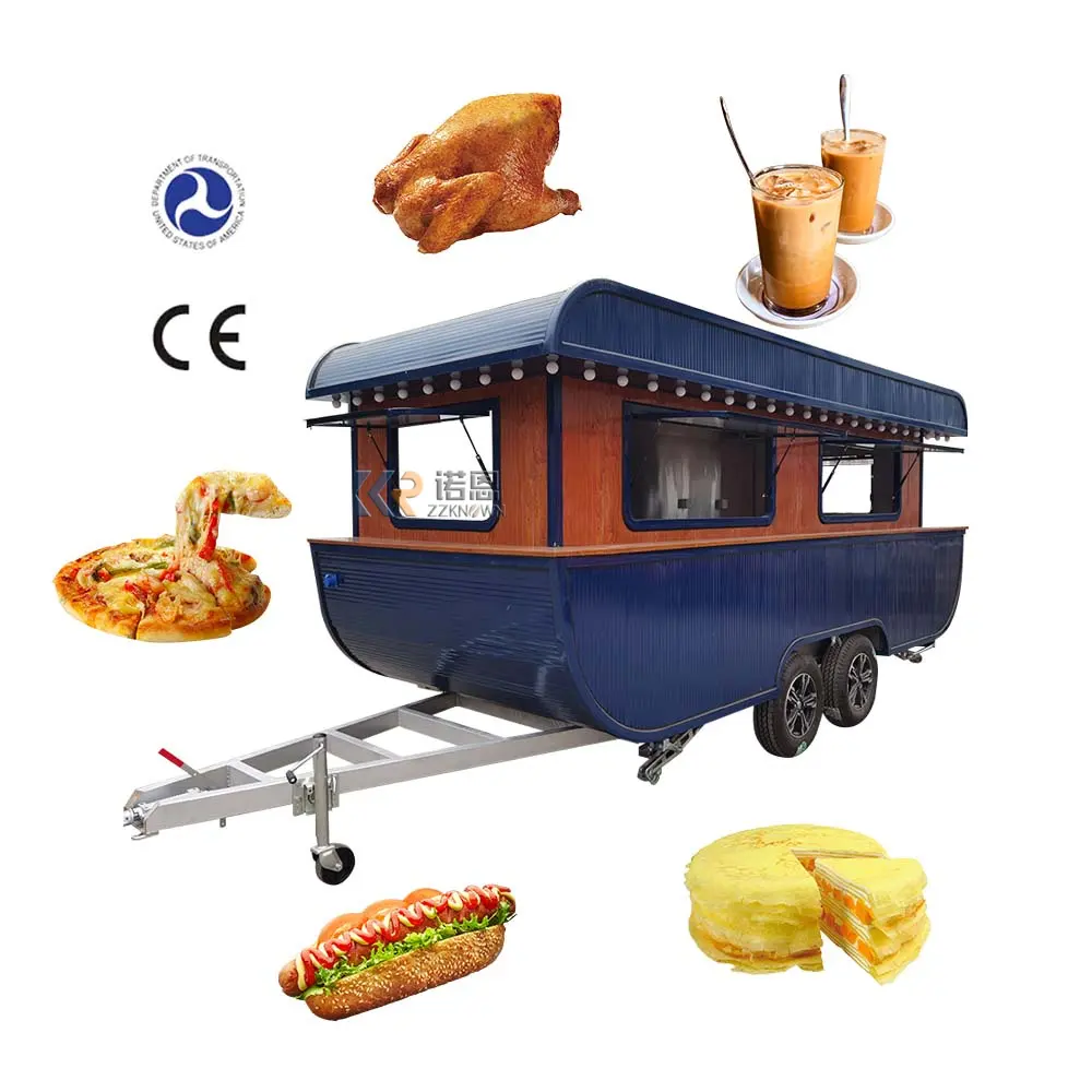 Reboque de comida em forma de barco, reboque de aço inoxidável para pequena promoção de lanche
