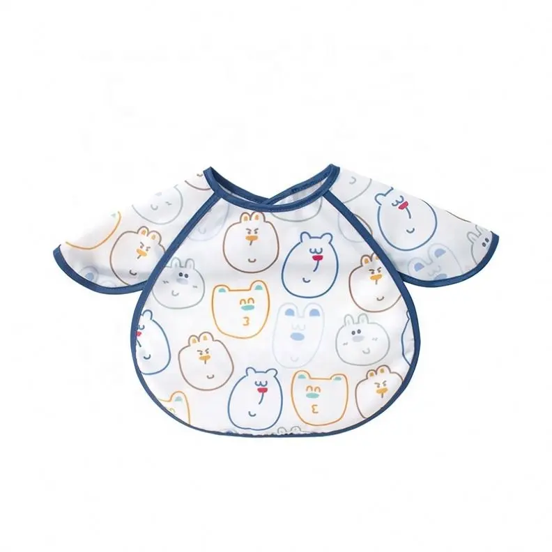 Bavoir d'alimentation pour bébé garçons filles 6-36 mois tablier à bavette étanche blouse avec couverture de table bavoir à couverture complète sans gâchis pour bébé