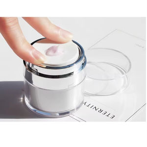 Lüks lüks akrilik plastik kozmetik vücut yüz krem için krem kavanozu 15ml 30ml 50ml konteyner
