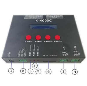 4096 пикселей DC5-24V SD карты K-4000C DMX APA102 GS8208 WS2815 SK6812 WS2812B пикселей RGB LED контроллер обновленная версия T-4000 - Product Image 2