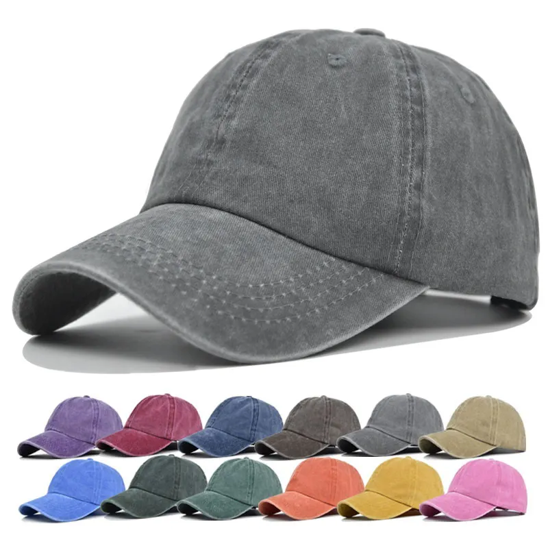Venta al por mayor de gorras de béisbol deportivas suaves desestructuradas de algodón lavado vintage desgastado para niños sombreros de papá con logotipo personalizado para niños