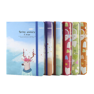 Cute Cheap Custom Mini Full Color <strong>Printing</strong> Art Paper Hard Cover School <strong>Notebook</strong> A5 B6 <strong>with</strong> <strong>Elastic</strong> Band - Product Image 2