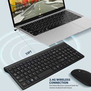 Juego de ratón y teclado inalámbrico 102 teclas 2,4 GHz teclado inalámbrico ultrafino y peine de ratón teclado de tamaño completo para ordenador PC - Product Image 2