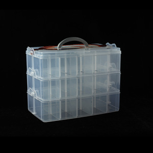 携帯用3層プラスチック化粧品オーガナイザーボックスPP素材取り外し可能30グリッドレゴストレージバッグ収納用おもちゃ箱 - Product Image 3