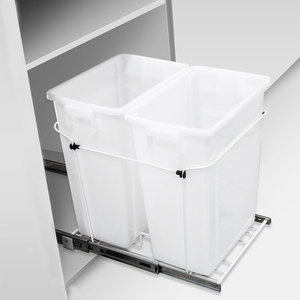 厨房隐藏式拉出分类垃圾桶垃圾桶内置橱柜与门连接 - Product Image 3