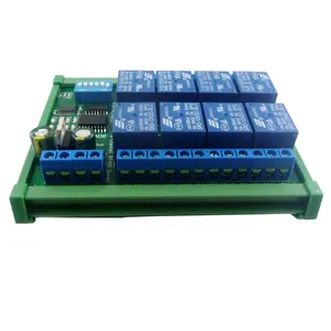 DC 12V 8 Ch RS485 Placa de relé Modbus RTU UART Interruptor de control remoto DIN35 Caja de riel para control de automatización PLC - Product Image 1