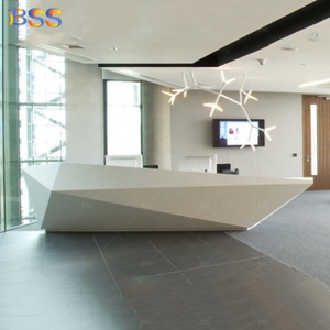 Trang Trí Tiếp Tân Văn Phòng Bề Mặt Kim Cương Rắn Tổng Hợp Màu Trắng Chất Lượng Hàng Đầu Sang Trọng Sang Trọng Sang Trọng Lễ Tân Văn Phòng Công Ty - Product Image 3