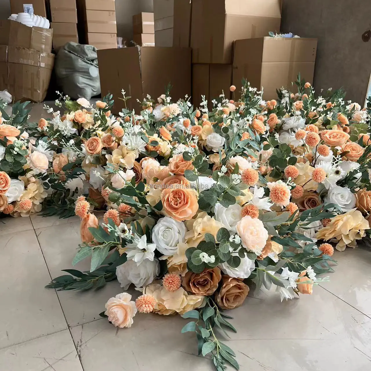 Tengah meja pernikahan oranye hiasan tengah meja bola bunga bunga perlengkapan pernikahan bola bunga buatan