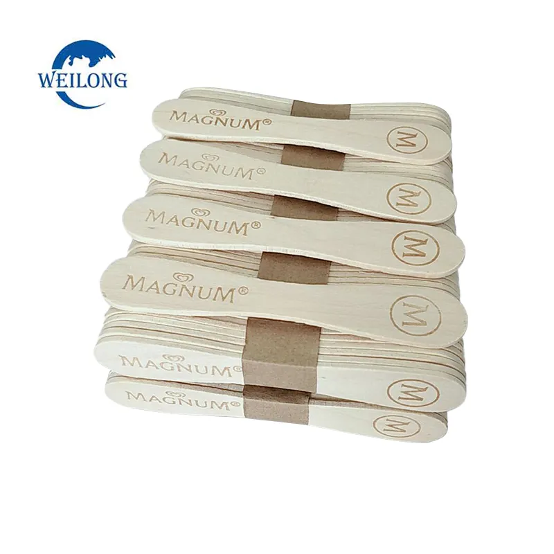 Groothandel Custom Wegwerp Berken Houten Berken Houten Ijslollystokken Ice Cream Sticks Met Logo