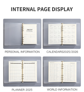 Cubierta de plástico personalizada, 6 anillos, 2025 A5, planificador inglés de hojas sueltas, calendario de carcasa de PP mate, cuaderno de hojas sueltas de PVC transparente - Product Image 6