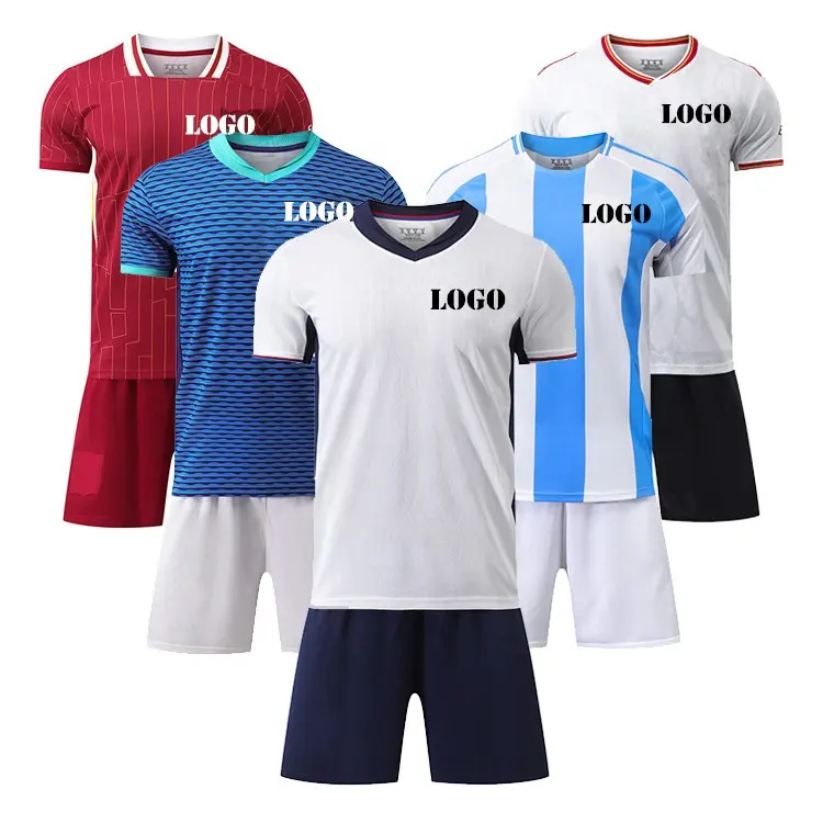 Euro Italia Alemania Francia Portugal Brasil EE. UU. Argentina Equipo Nacional Copa Camiseta de fútbol Sublimación Uniforme en blanco