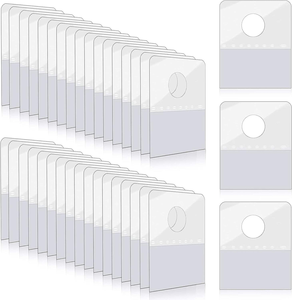 Khe Cắm Lỗ Tự Dính Treo Tab Nhiệm Vụ Nặng Nề PVC Rõ Ràng Nhựa Treo Thẻ Móc Cho Cửa Hàng Bán Lẻ Hiển Thị Tab - Product Image 3