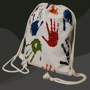 Bolsa de tela de algodón con cordón reutilizable, mochila de lona de algodón con logotipo personalizado - Product Image 1
