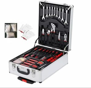 799件式坚固工具组，带滚轮铝制拉杆箱，通用家用工具包，汽车修理工具组工具箱 - Product Image 1