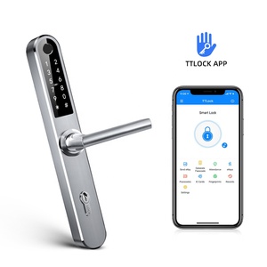 Yüksek-güvenlik kurulumu kolay elektronik anahtarsız giriş parmak izi dokunmatik Anti-Peep şifre akıllı kapı kilidi - Product Image 1