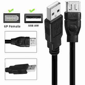 IEEE สาย1394อะแดปเตอร์2.0 USB สายไฟ6-PIN ตัวเมียสำหรับกล้องดิจิตอลและคอมพิวเตอร์ที่มีแจ็กเก็ตพีวีซี - Product Image 2