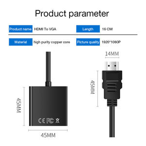 Adaptador de entrada HD MI a VGA, convertidor para PC, DVD, TV, Monitor HD MI