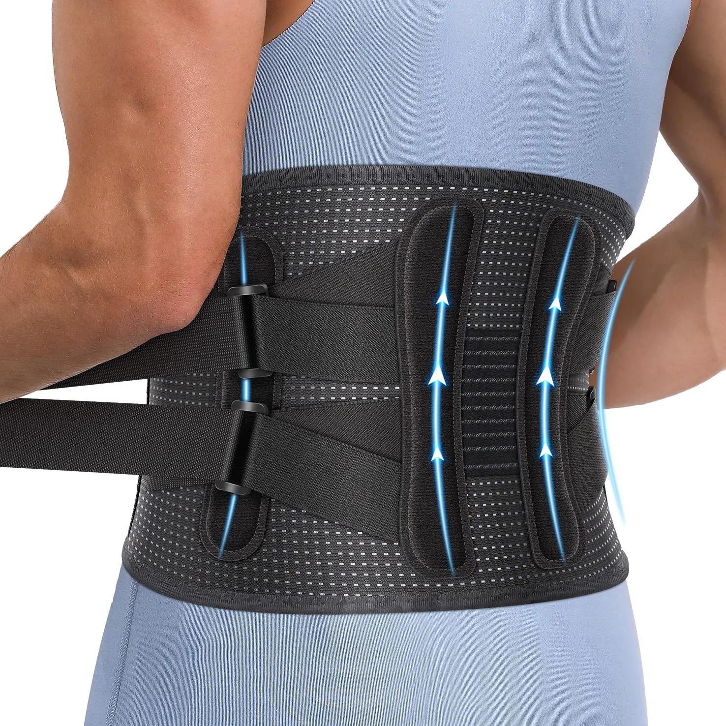 YOUJIE Factory Men Women Fitness Breathable Mesh Lower Lumbar Disc Decompression Back Waist Support Brace for Pain Relief