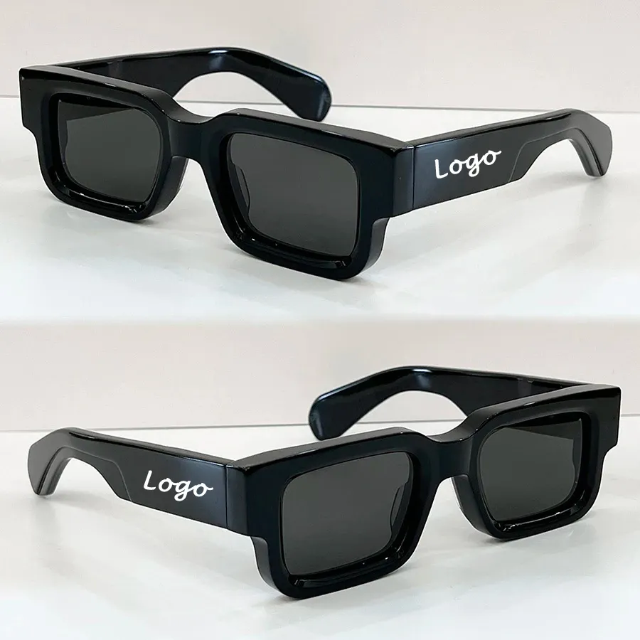 3401 빈티지 직사각형 선글라스 사용자 정의 로고 여성 패션 청키 프레임 사각 음영 남성 인 트렌드 디자인 UV400 안경