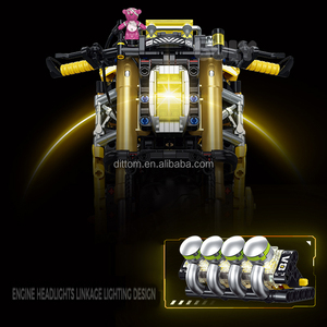 GULY 60519 1/5 RC motosiklet tuğla modeli süper spor araba MOC yapı taşları kiti DIY montaj oyuncaklar ile sprey - Product Image 6