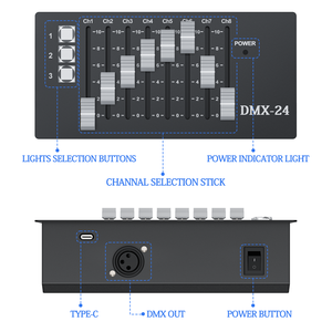 Rechargeable Mini <strong>DMX</strong> 24 Channels <strong>Controller</strong> <strong>DMX</strong> Console Stage Light Party DJ Equipment - Product Image 2