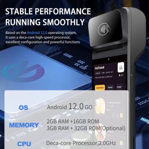 <strong>Mini</strong> <strong>Android</strong> Nfc Tablet Waterproof Smart Devices Payment 58mm 80mm Handheld Mobile Pos Terminal Machine Fingerprint - Product Image 2