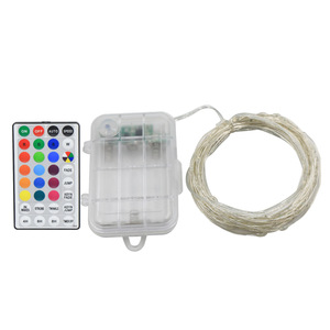 ไฟสาย LED 16สี RGB หรี่แสงได้, ไฟสาย USB อัจฉริยะโคมไฟสายทองแดงกล่องแบตเตอรี่ข้ามพรมแดนสำหรับวันหยุดคริสต์มาส - Product Image 1