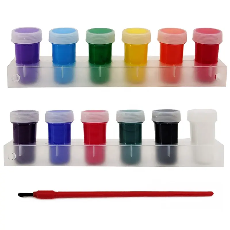 Set di 12 colori acrilici lavabili Set di 12 colori di base 22ml vasetti per bottiglie vernici a pigmenti Non tossici per artisti per bambini pittori per Hobby