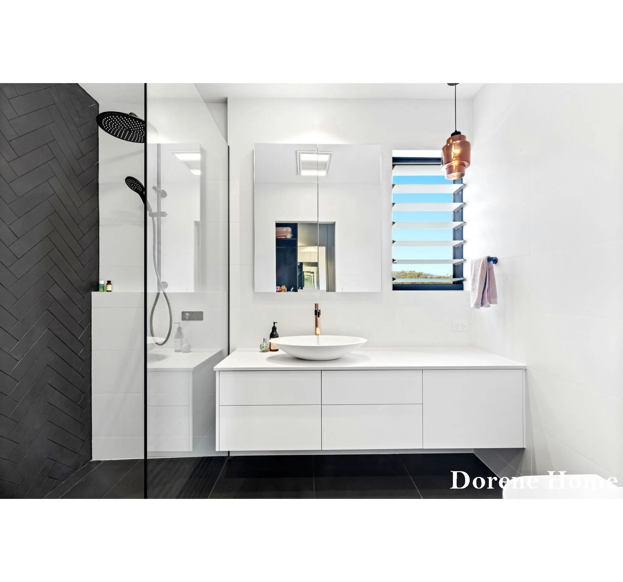2024 Dorene Modern Design Complete Set Bathroom Vanities White Color Bathroom Wall Hung Vanity