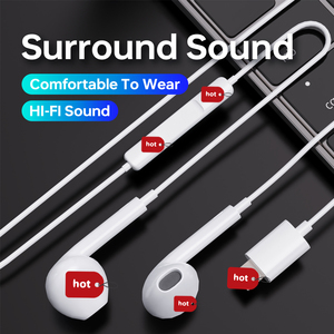 Bán Buôn USB C Có Dây Loại C Tai Nghe Cho <span class=keywords><strong>Iphone</strong></span> 15 Với Mic Điều Khiển Mới Tay Miễn Phí Trong Tai Tai Nghe - Product Image 3