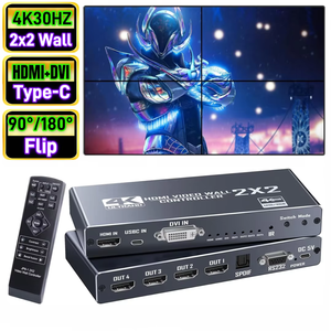 Multi Interface High-definition HDTV Video Wall Controller 2X2 Splicer Supports TYPE-<strong>C</strong>/HDTV/DVI Interface <strong>Input</strong> and HDTV <strong>Output</strong> - Product Image 4