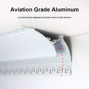 LED tavan duvar yıkama ışık alüminyum profil kavisli ekstrüde kanal için alçı alçıpan lineer ışık yatak odası oturma odası - Product Image 5
