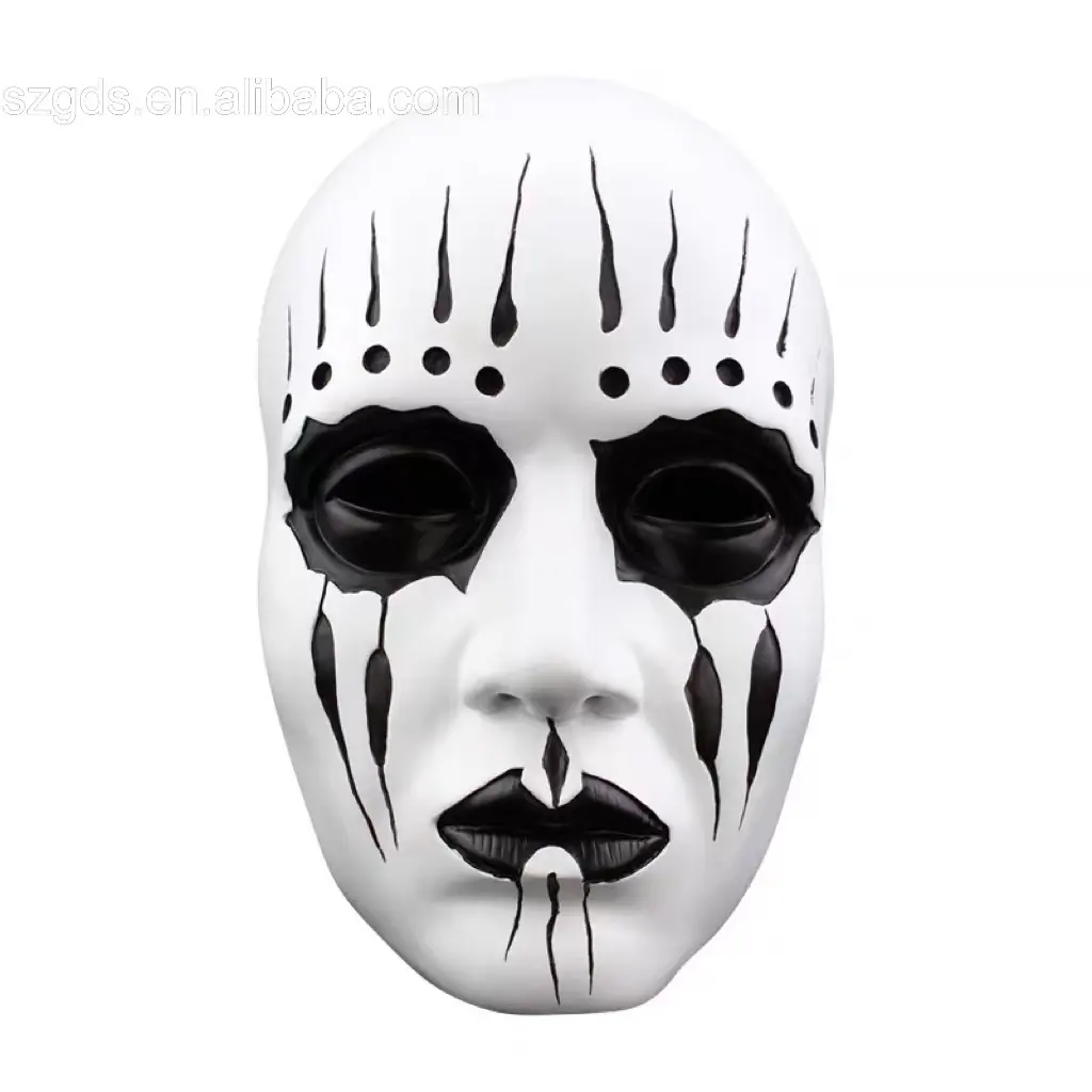 Fascia per maschera eva Slipknot di Halloween vestita con maschera in resina bianca a pieno facciale