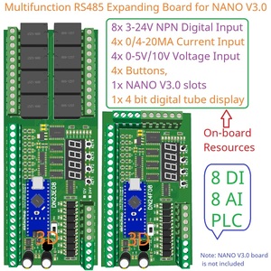 DN23E08_DN24F08 8AI-8DI-8DO Multifunction IO Expanding <strong>Module</strong> for <strong>ARDUINO</strong> NANO V3.0 RS485 Modbus RTU Open PLC LED Current - Product Image 2