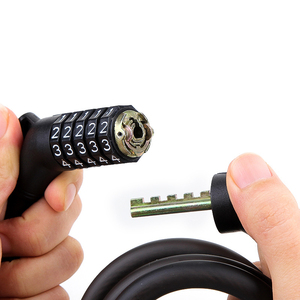 Candado antirrobo para bicicleta, bloqueo de código de seguridad fijo portátil, Cable de acero de 5 dígitos, combinación de contraseña para bicicleta de montaña y motocicleta