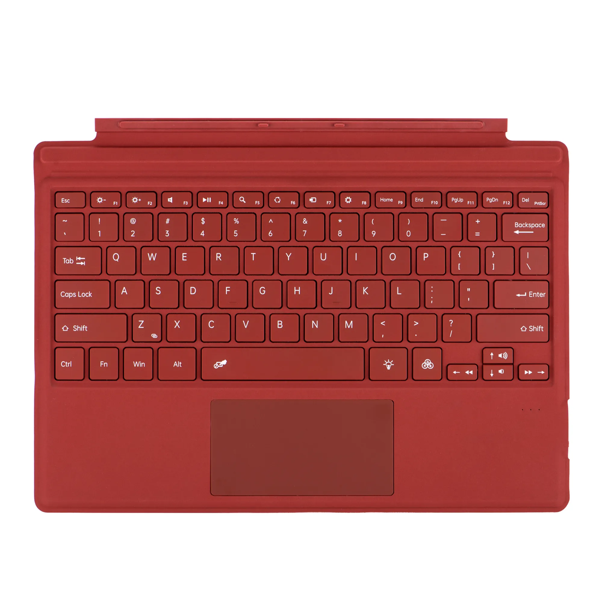 Оптовая продажа, красная Беспроводная сплит-клавиатура для Microsoft Surface Pro 3-7, светодиодная подсветка с 7-цветной сенсорной панелью для Windows 11