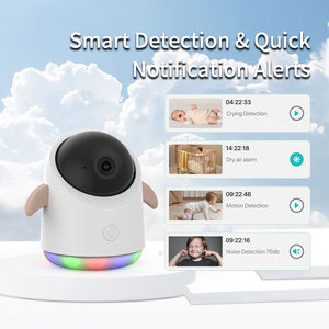 Sistema de video con monitor para bebés de 1080p con intercomunicador para cámara de género neutral para guardería - Product Image 4