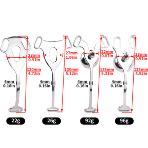 قفص قطعة لوحة معدنية قفل العفة ذكور كائن اصطناعي ضغط القضيب ضبط من نوع منحني خطاف قطع القفل على شكل وعاء - Product Image 3