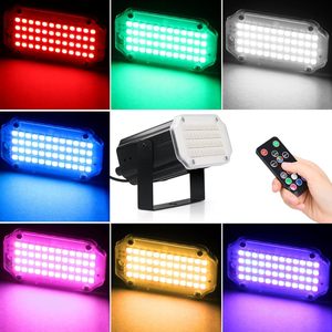 Mini LED çakarlı lamba RGB 48 uzaktan kumanda ile LED Strobe lamba ses aktif parti işıkları 7 renk flaş sahne aydınlatma - Product Image 4