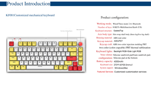 Teclado mecánico de oficina para juegos profesional con retroiluminación RGB inalámbrica de 81 teclas personalizado colorido para un rendimiento Premium - Product Image 6