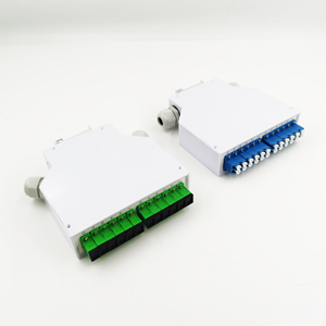 DIN导轨塑料光纤接线盒8 12 24芯端口室内安装FTTH FTTX网络配电配线架 - Product Image 1