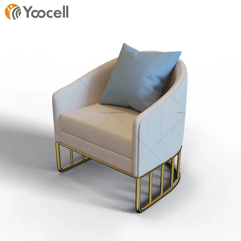 Yoocell nuovo disegno crema di colore di vendita calda moderno salone di barbiere in attesa sedie singolo sedia del salone per il salone di bellezza
